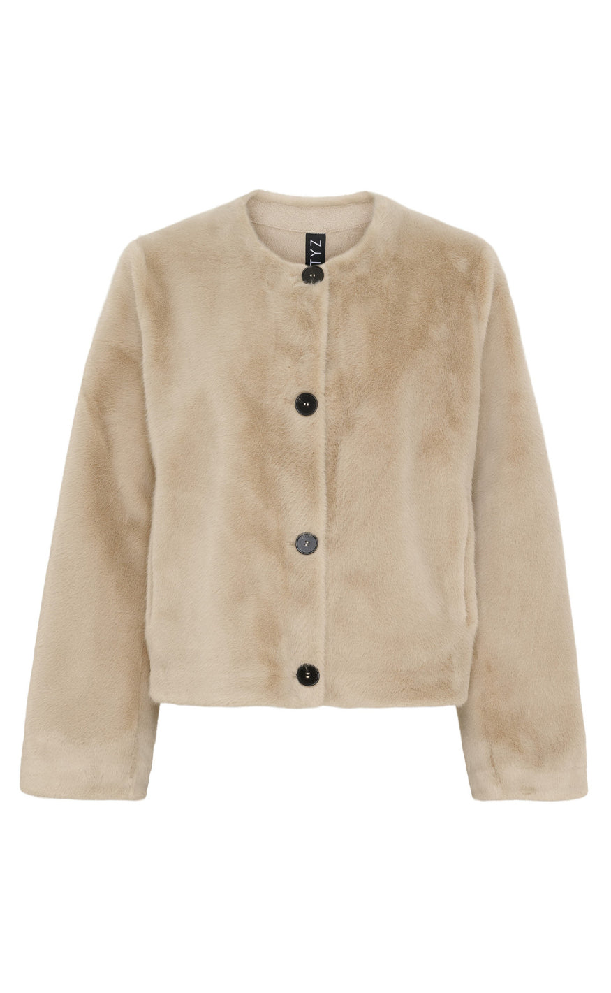 Notyz Jakke - Faux Fur - Sand Shell
