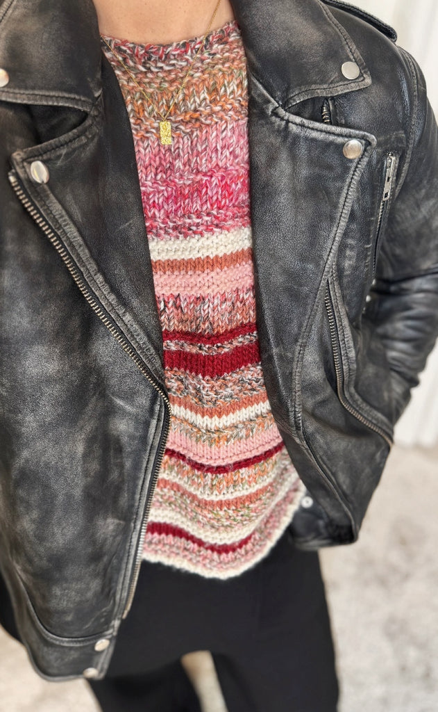 Notyz Jakke - Oversized Biker - Grey w. Silver acc.