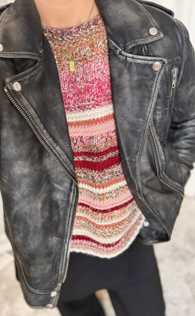 Notyz Jakke - Oversized Biker - Grey w. Silver acc.