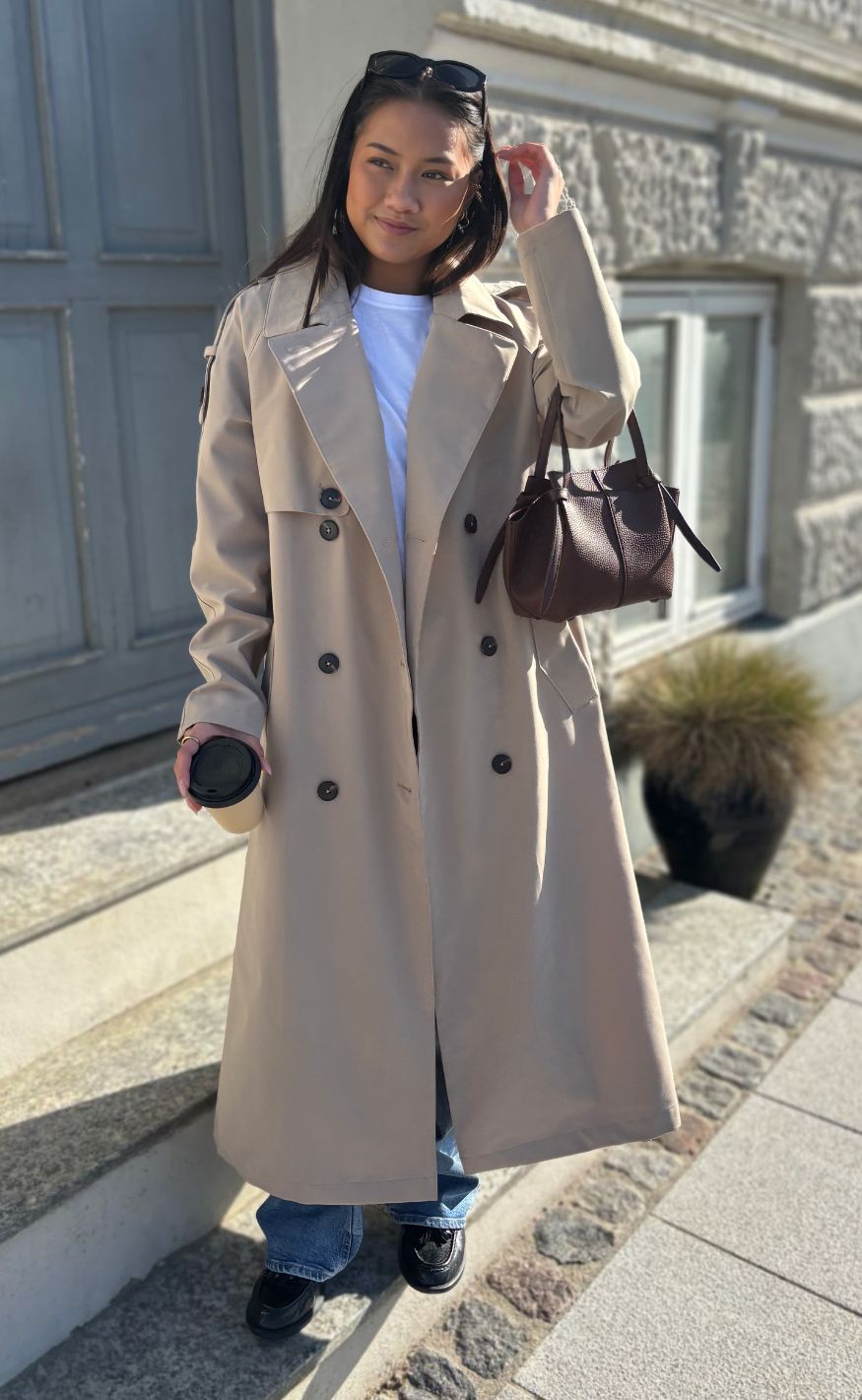 Notyz Jakke - Regnjakke Trenchcoat - Sand