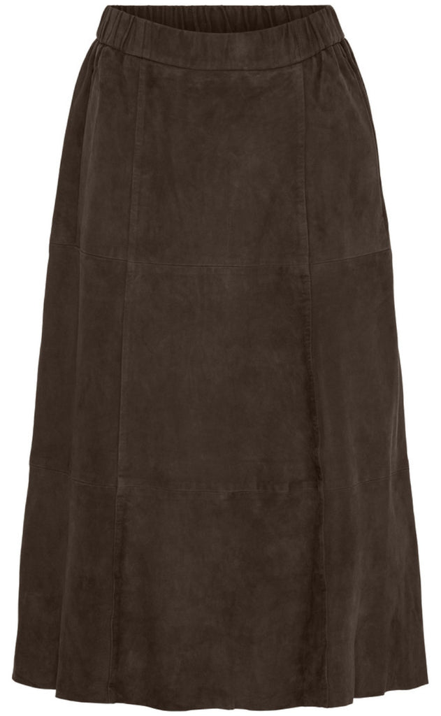 Notyz Nederdel - Suede Skirt - Dark Chocolate Brown