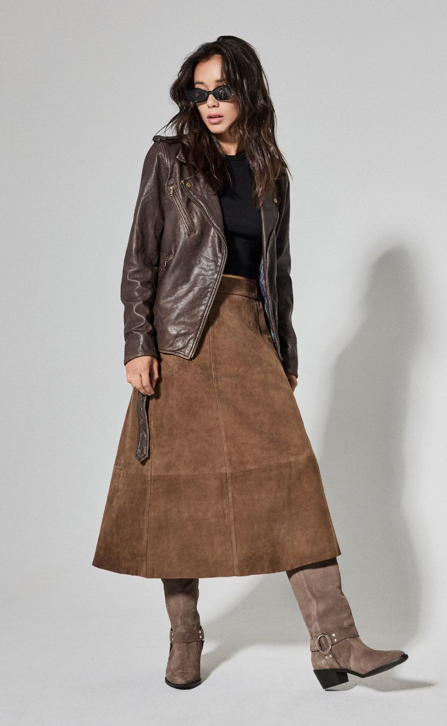 Notyz Nederdel - Suede Skirt - Hazelnut