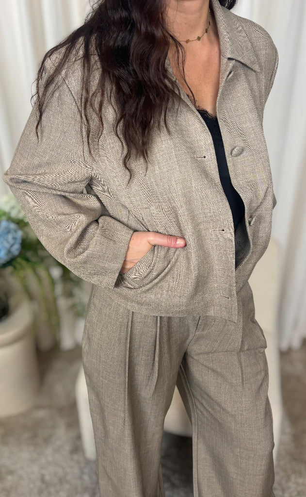 Nümph Jakke - Melona - Dark Sand Melange