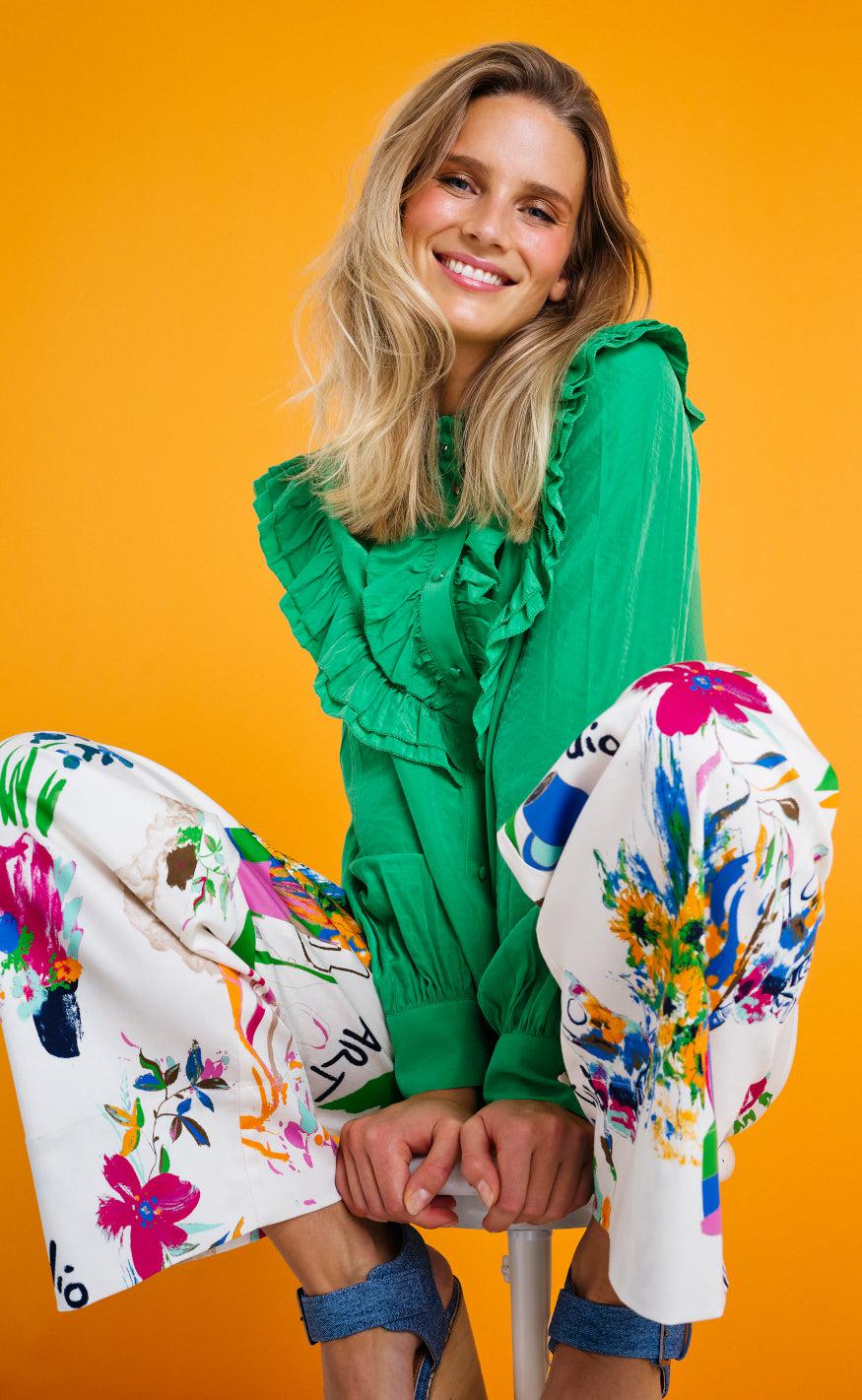Numph Skjorte - Flounce - Classic Green