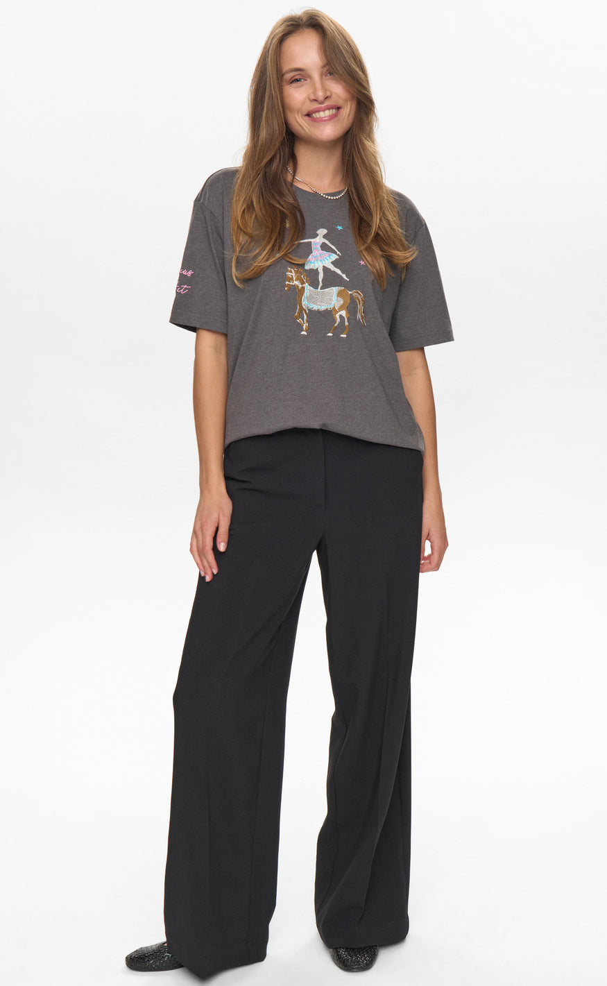 Nümph T-shirt - Prima - Dark Grey Melange