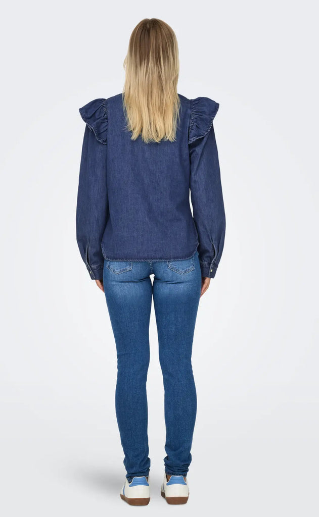 ONLY Bluse - Indigo - Dark Blue Denim