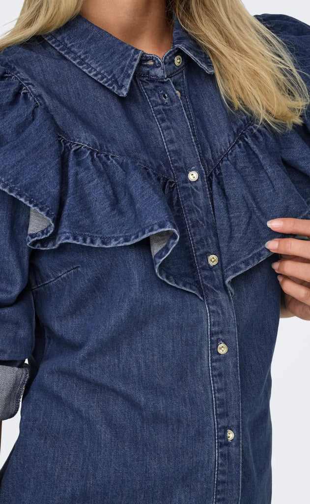 ONLY Bluse - Indigo - Dark Blue Denim