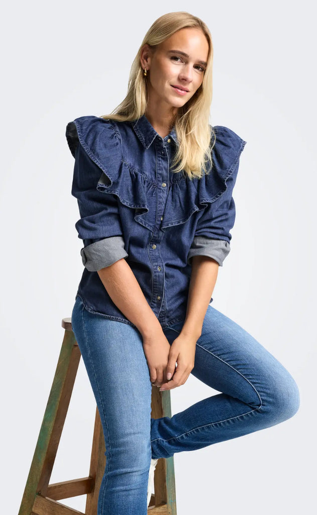 ONLY Bluse - Indigo - Dark Blue Denim