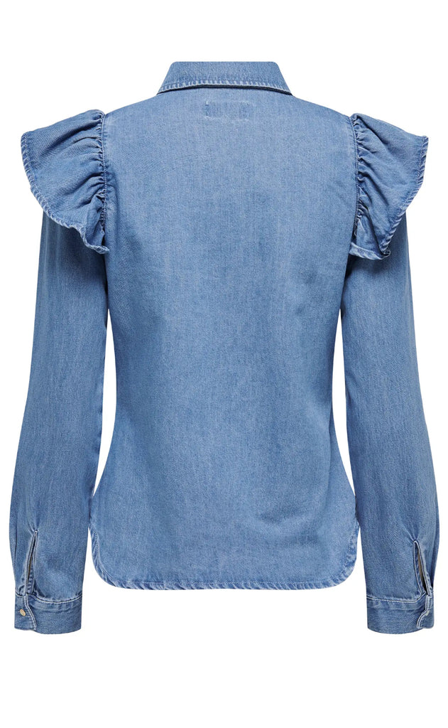 ONLY Bluse - Indigo - Medium Blue Denim