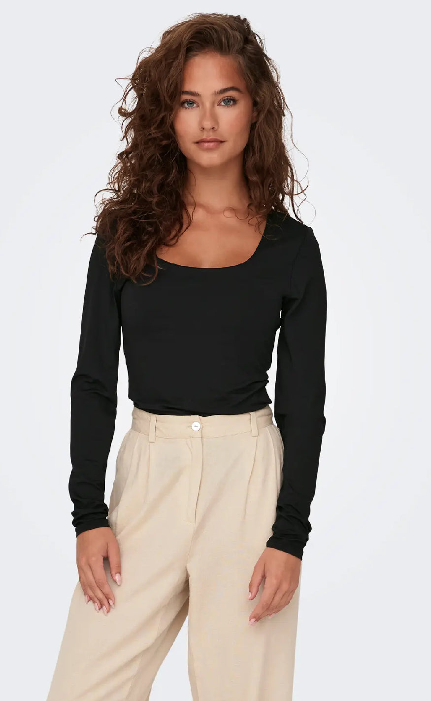 ONLY Bluse - Lea Deep 2 Ways - Black