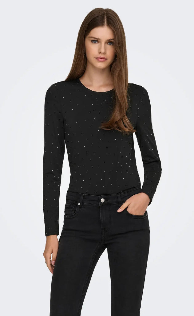 ONLY Bluse - Zita - Black Silver Rhinstones