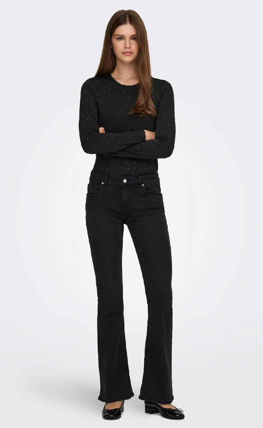 ONLY Bluse - Zita - Black Silver Rhinstones