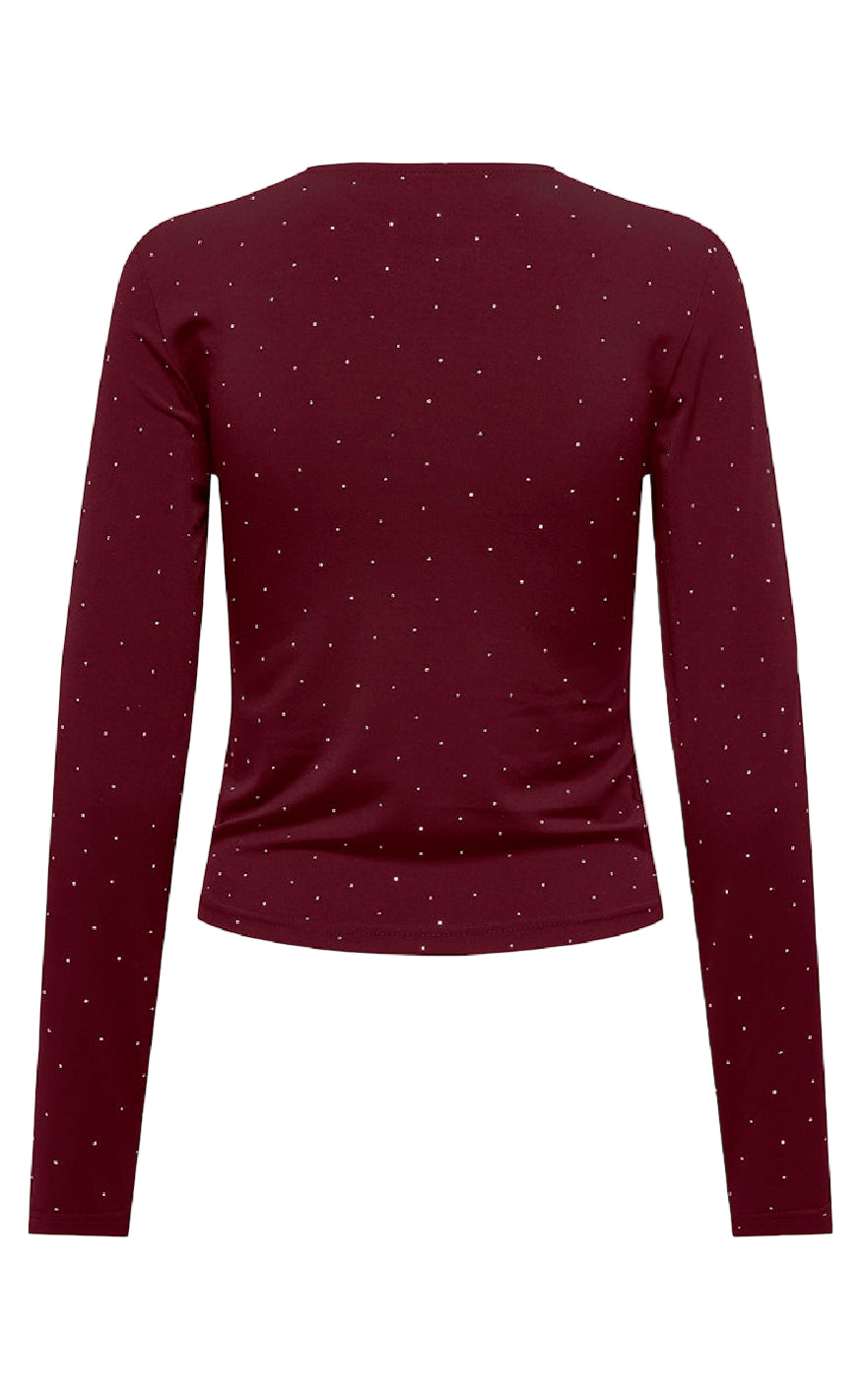 ONLY Bluse - Zita - Cabernet Silver Rhinstones