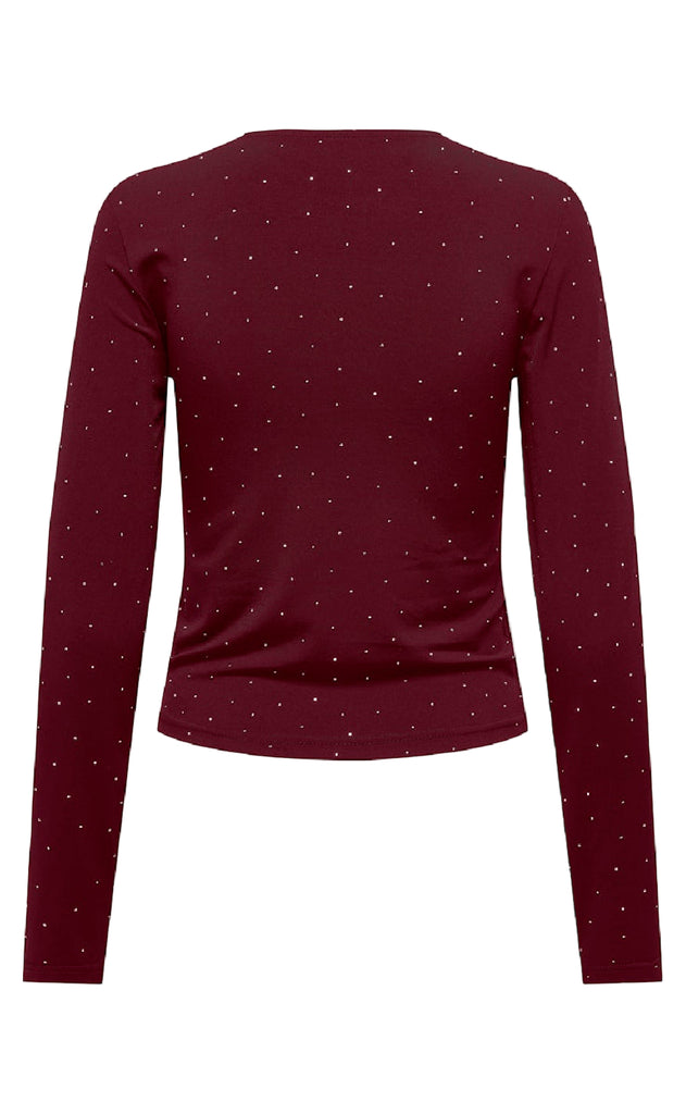 ONLY Bluse - Zita - Cabernet Silver Rhinstones