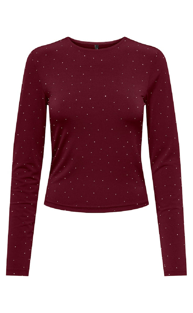 ONLY Bluse - Zita - Cabernet Silver Rhinstones