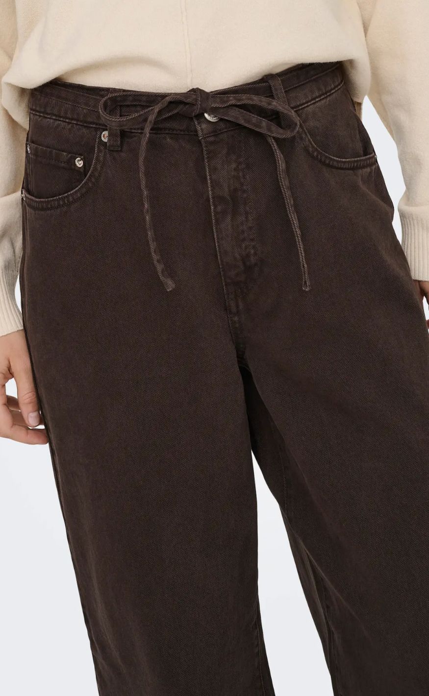 ONLY Bukser - Giana MW Straight - Dark Brown Denim