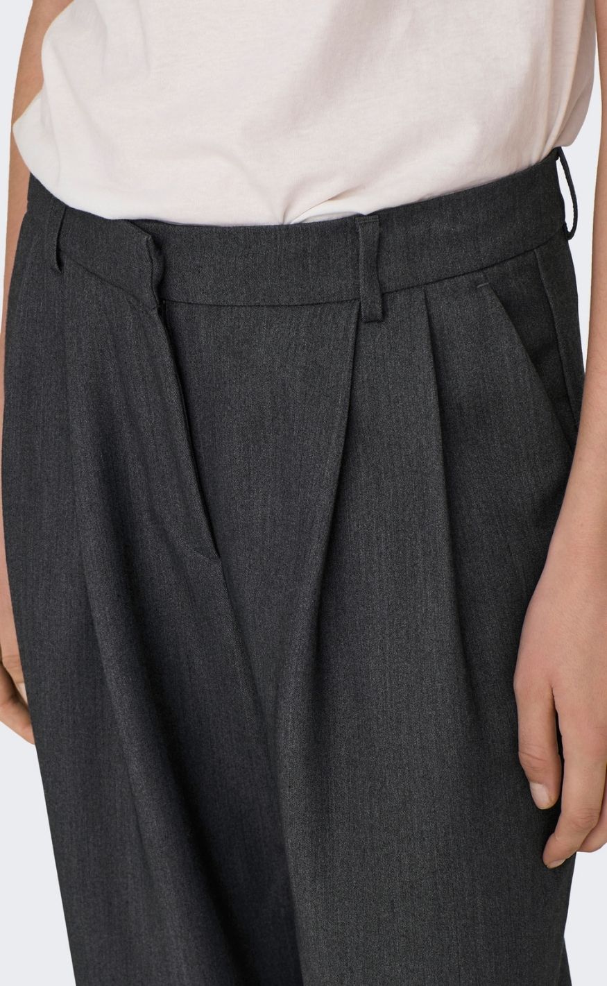 ONLY Bukser - Hattie Pleat - Dark Grey Melange