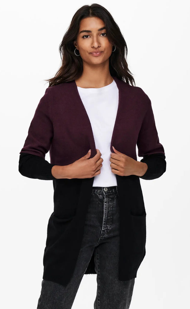 ONLY Cardigan - Queen - Windsor Wine W. Black