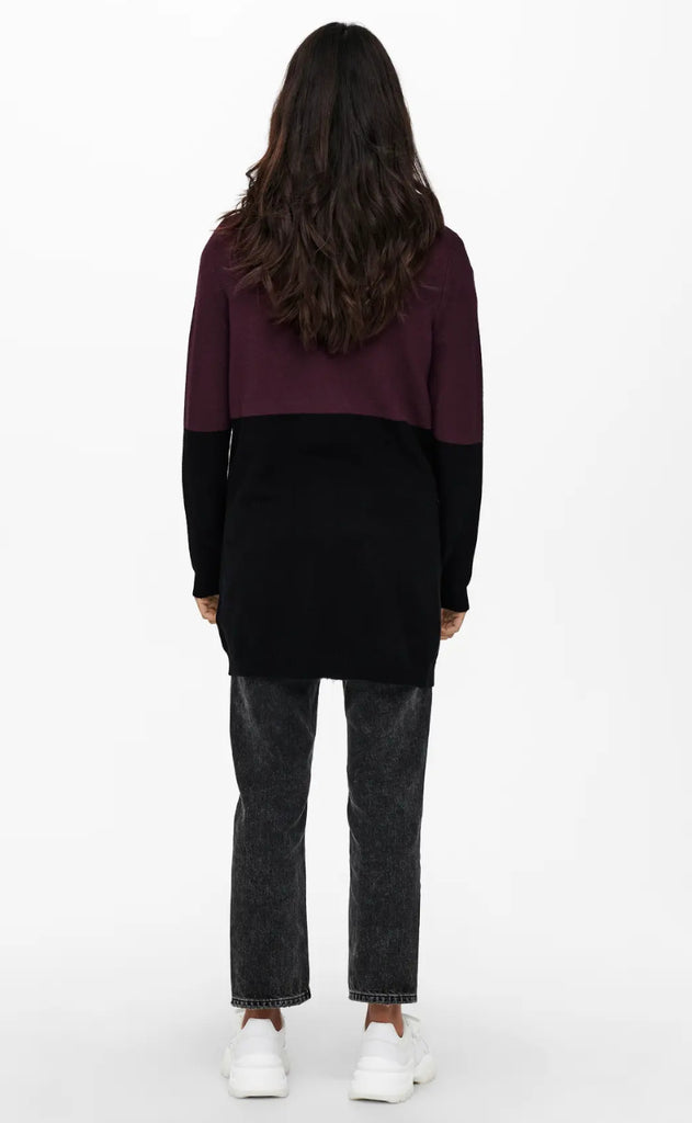 ONLY Cardigan - Queen - Windsor Wine W. Black