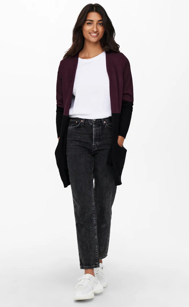 ONLY Cardigan - Queen - Windsor Wine W. Black