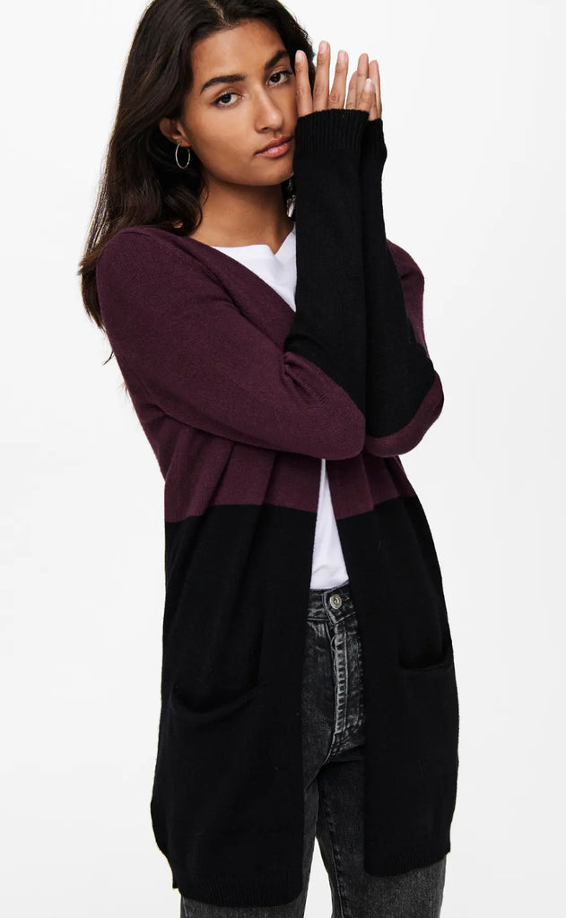 ONLY Cardigan - Queen - Windsor Wine W. Black