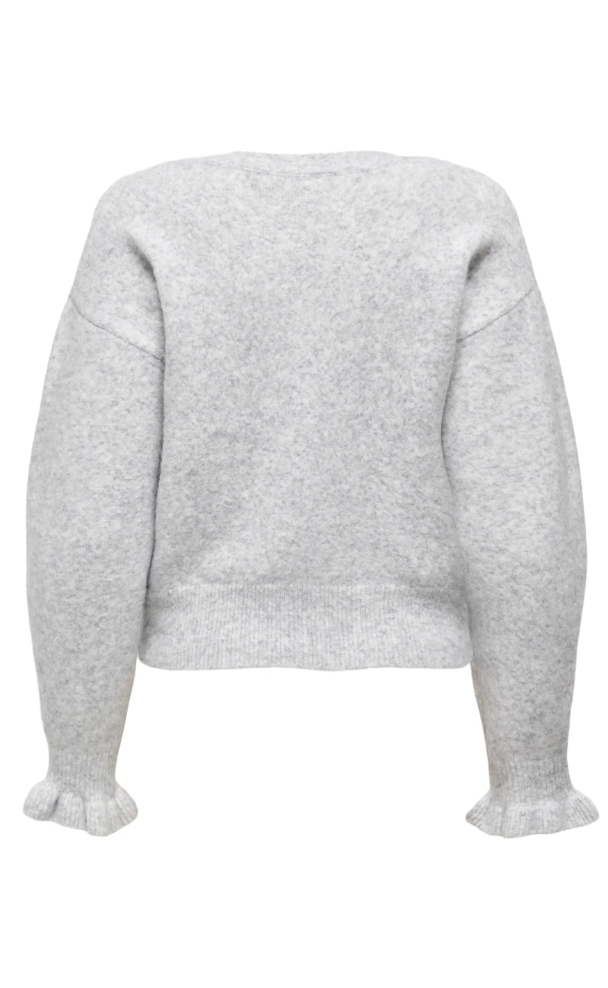 ONLY Cardigan - Rima - Light Grey Melange/Pearl Button