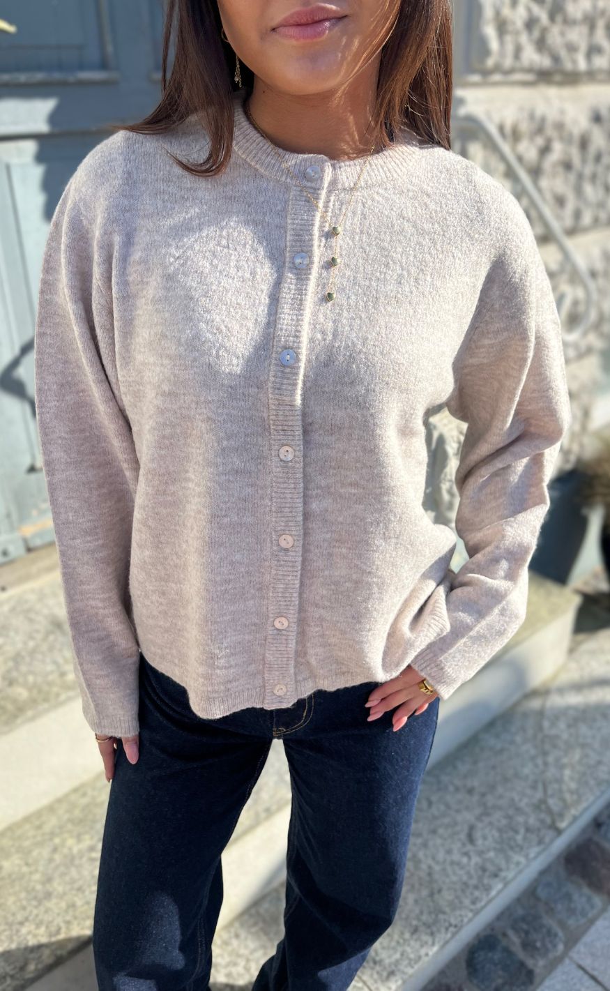 ONLY Cardigan - Simoni - Pumice Stone/Melange