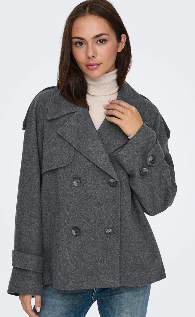 ONLY Jakke - Maisy Wool Life - Dark Grey Melange