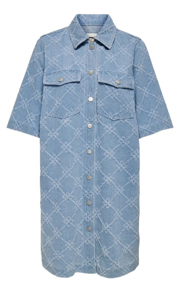 ONLY Kjole - Belle Print - Light Blue Denim