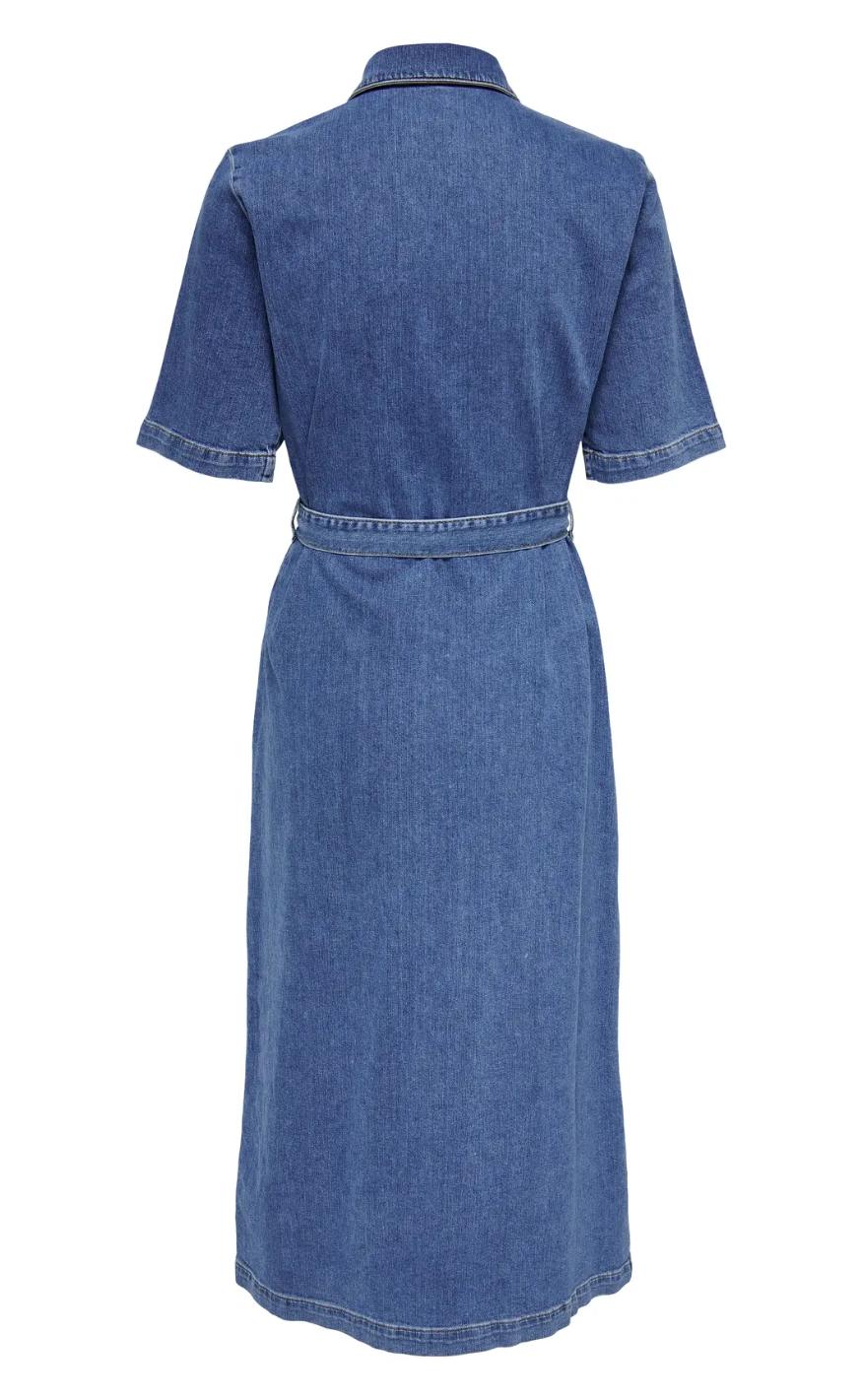 ONLY Kjole - Lana SS Long - Medium Blue Denim