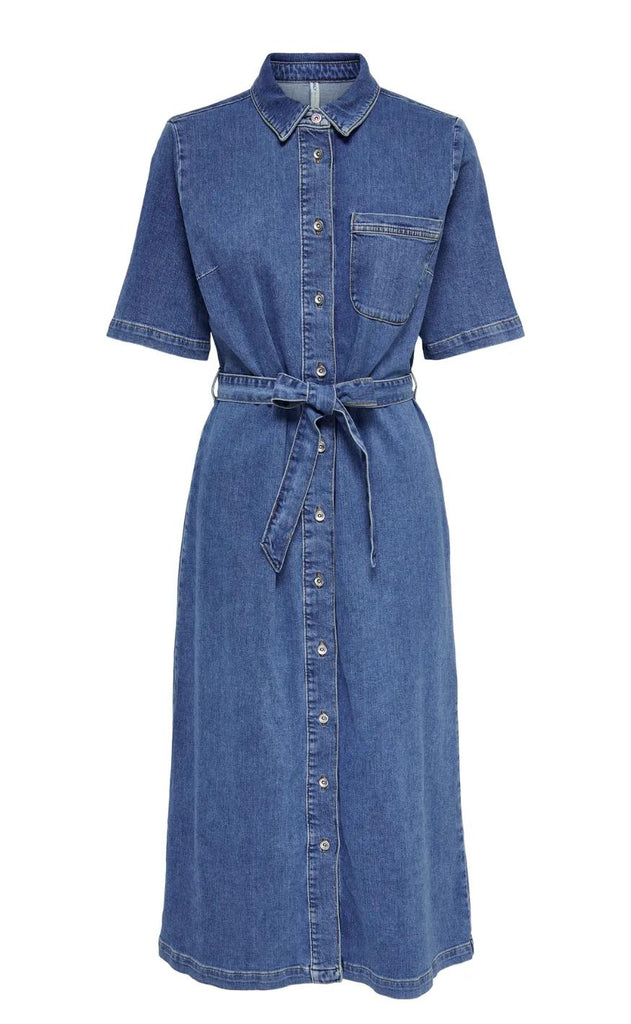ONLY Kjole - Lana SS Long - Medium Blue Denim