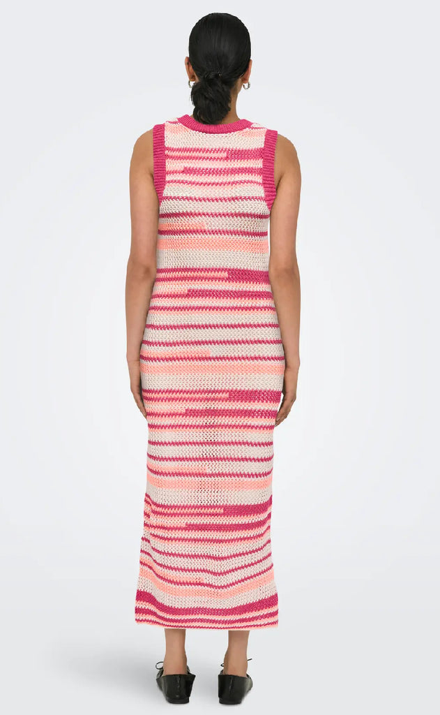 ONLY Kjole - Merida Life - Fuchsia Fedora Ecru/Papaya Punch