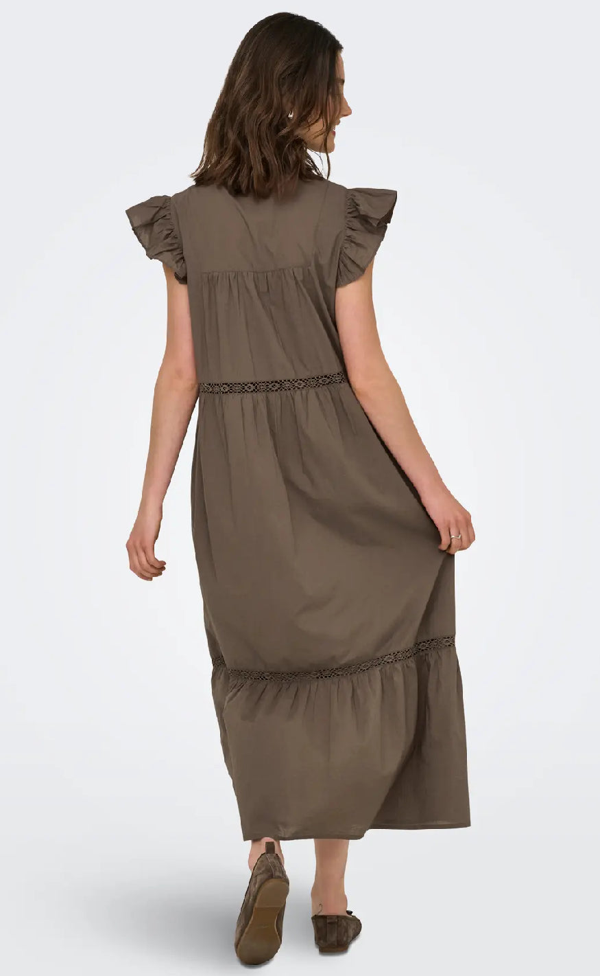 ONLY Kjole - Sunny Capsl Frill - Morel
