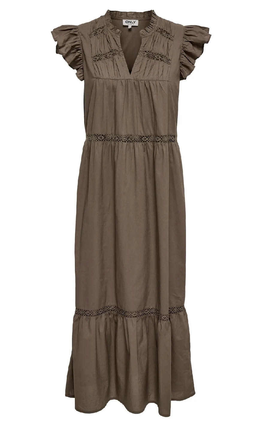 ONLY Kjole - Sunny Capsl Frill - Morel