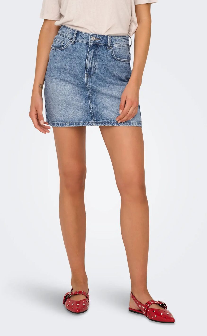 ONLY Nederdel - Stella Short - Light Blue Denim