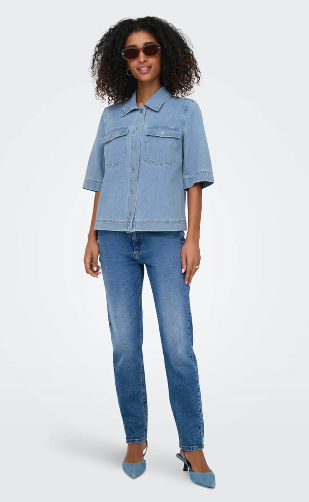 ONLY Skjorte - Belle - Light Blue Denim