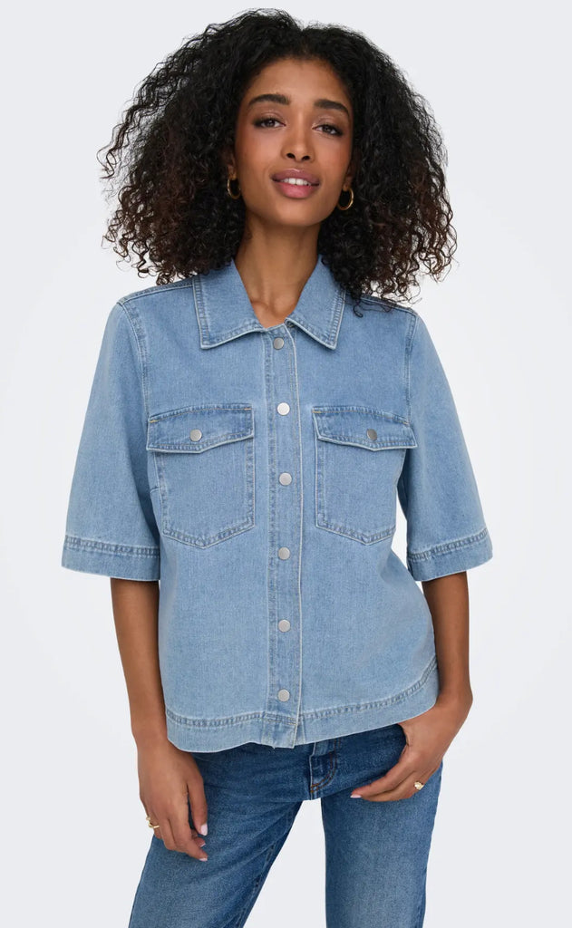 ONLY Skjorte - Belle - Light Blue Denim