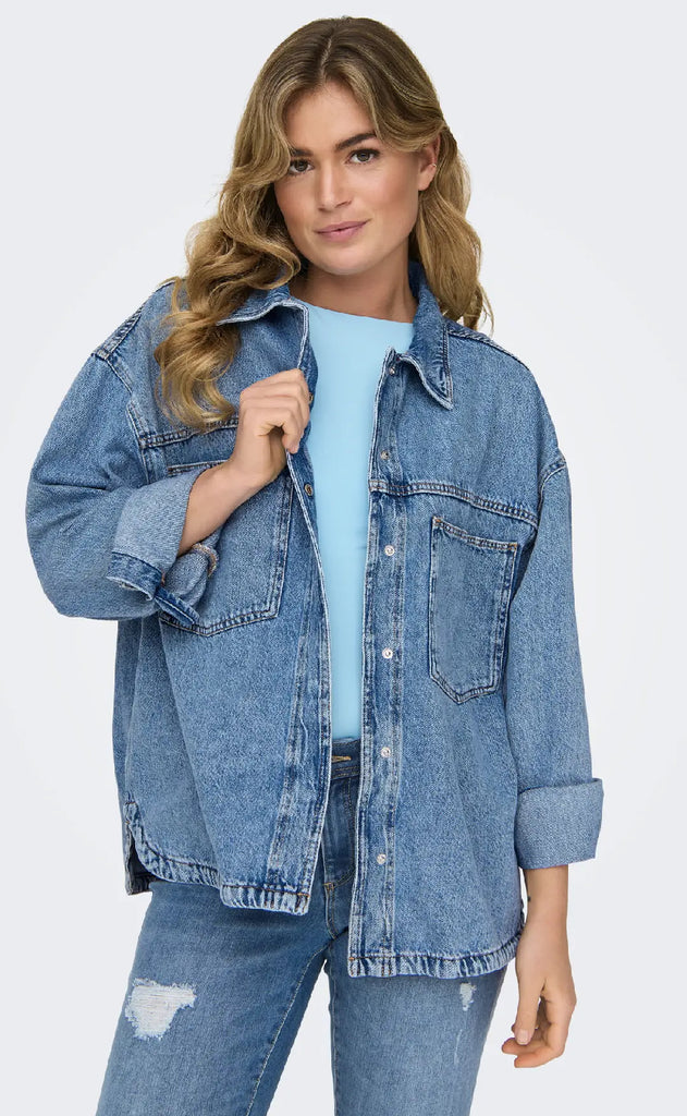 ONLY Skjorte - Emmie - Light Blue Denim