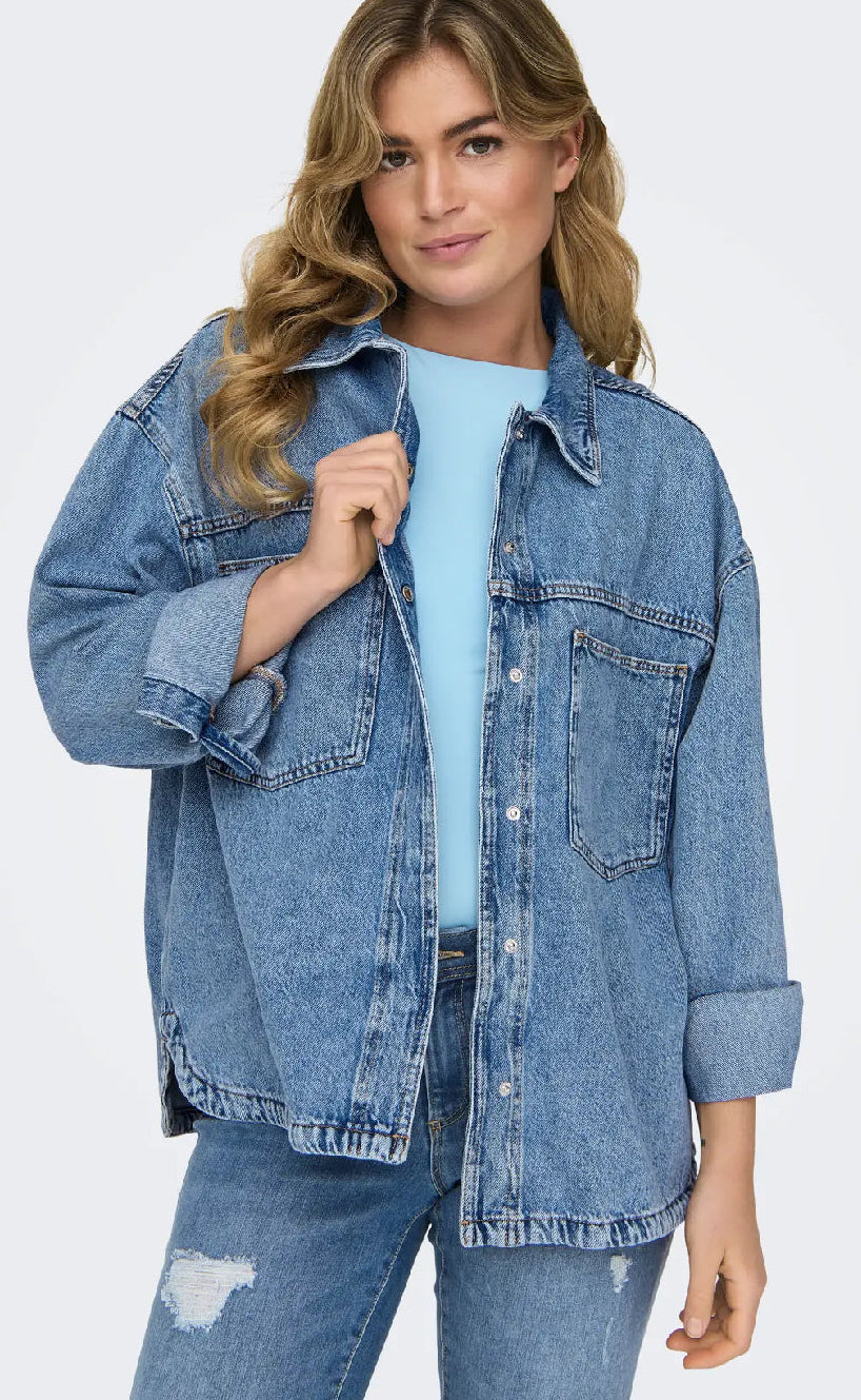 ONLY Skjorte - Emmie - Light Blue Denim