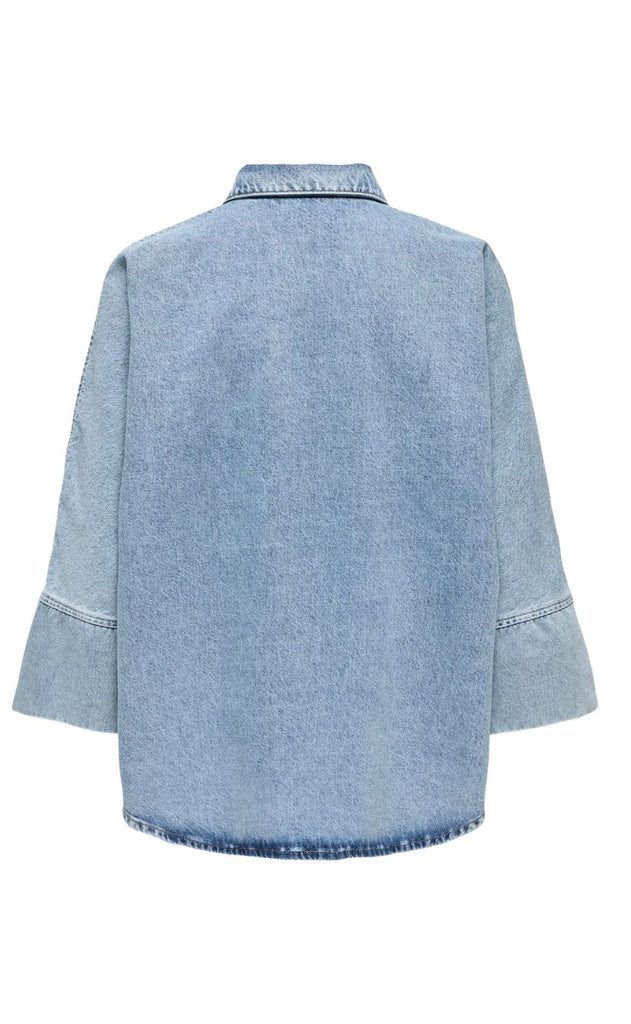 ONLY Skjorte - Grace Bow - Light Blue Denim