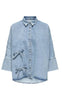 ONLY Skjorte - Grace Bow - Light Blue Denim
