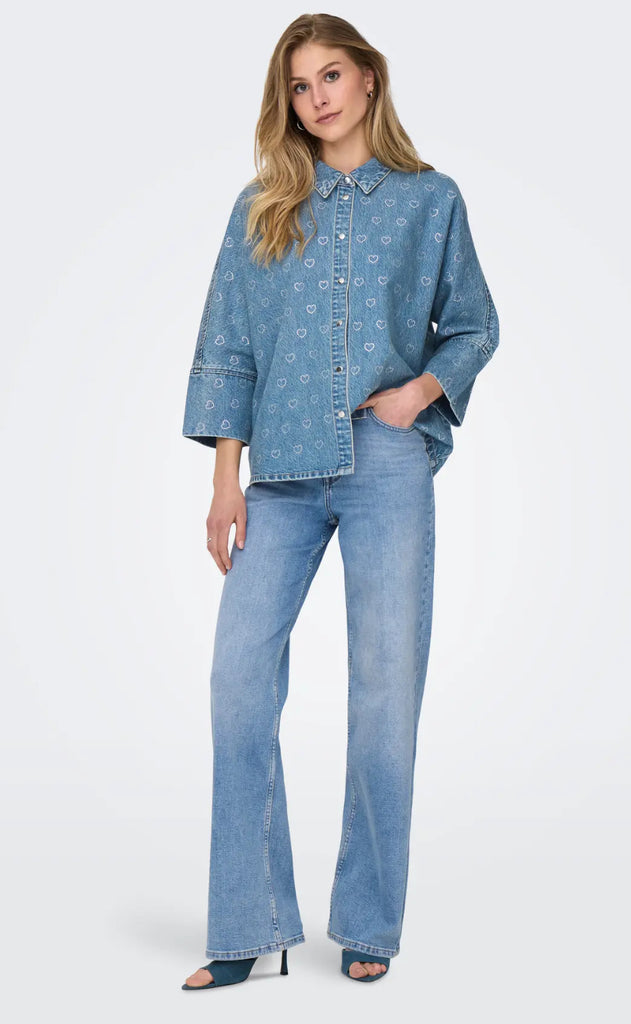 ONLY Skjorte - Grace - Light Blue Denim