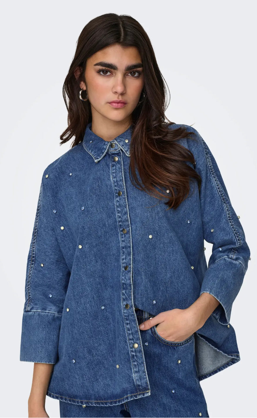 ONLY Skjorte - Grace - Medium Blue Denim