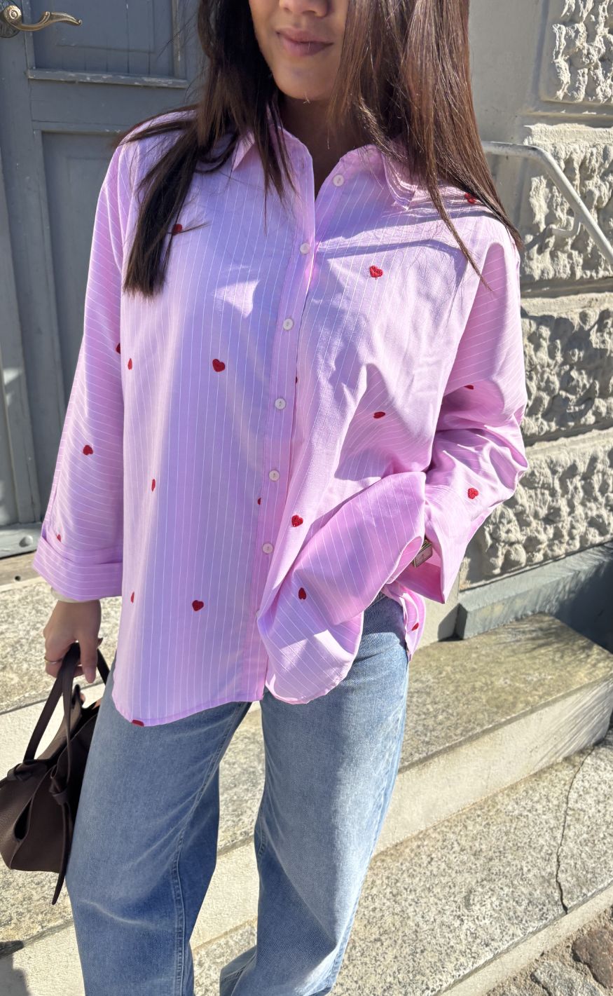 ONLY Skjorte - Lina Grace - Lilac Sachet/Bright White