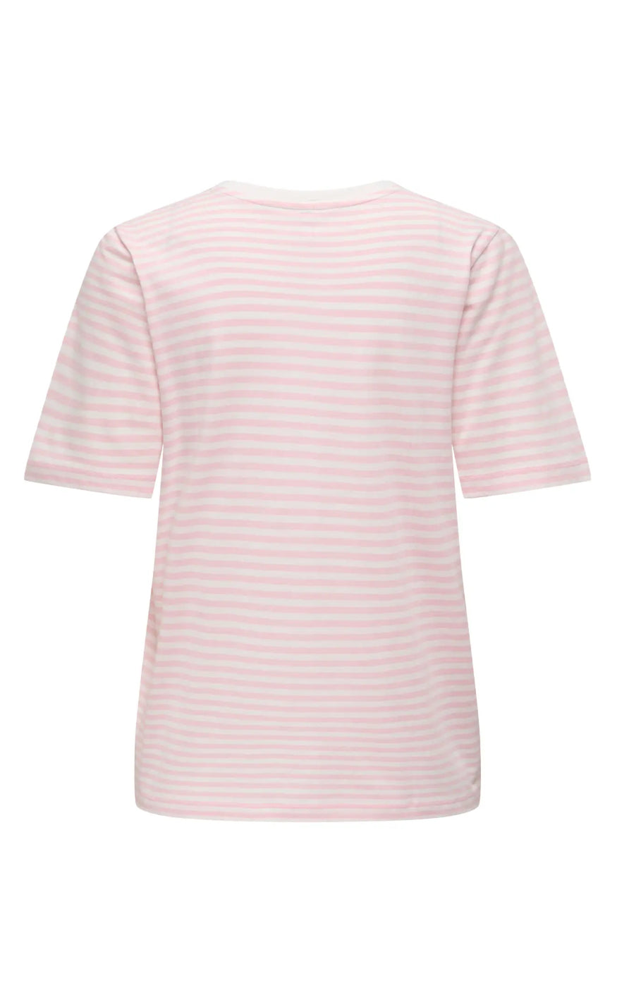 ONLY T-Shirt - Happy - Cloud Dancer/Romance Rose/Cherry