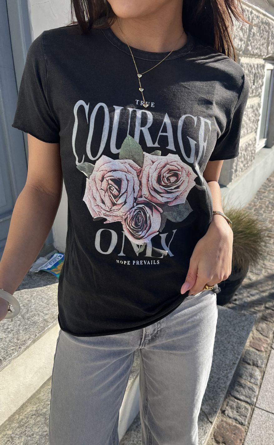 ONLY T-Shirt - Lucy - Black Rose Courage
