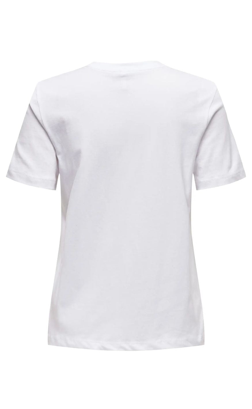 ONLY T-shirt - Ketty Life - Bright White Lemon