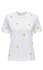 ONLY T-shirt - Ketty Life - Bright White Lemon