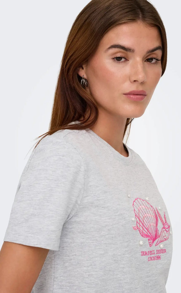 ONLY T-shirt - Kita Shell - Grey