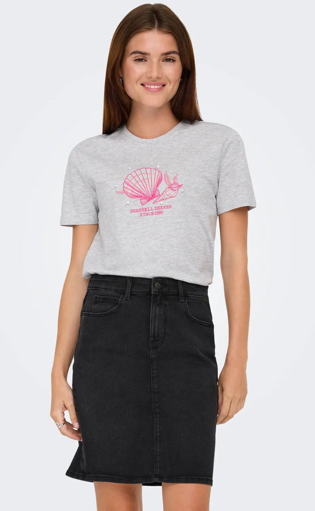 ONLY T-shirt - Kita Shell - Grey
